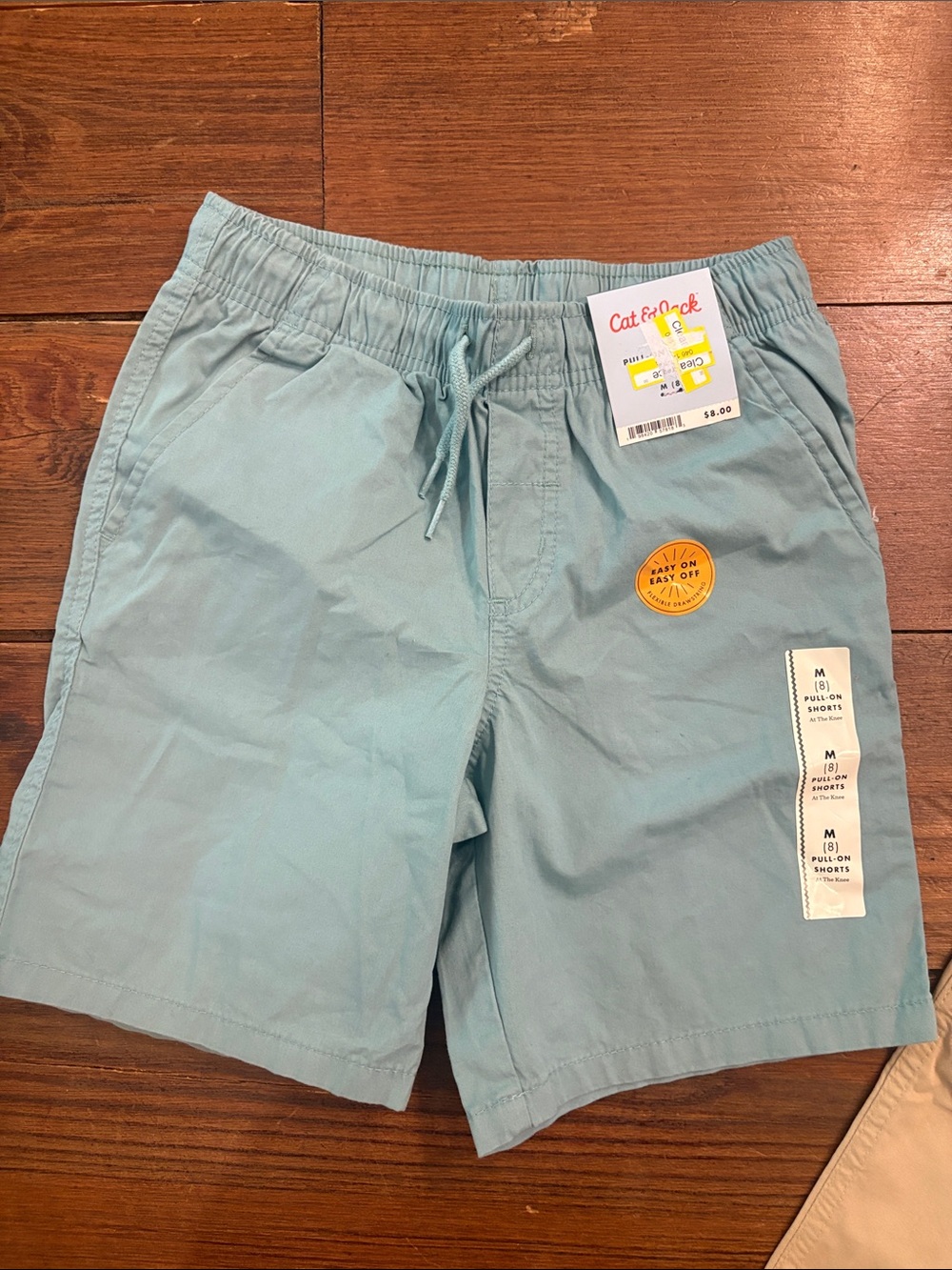 Cat & Jack Kids Pull-On Shorts - Light Blue & Khaki - Picture 7 of 8